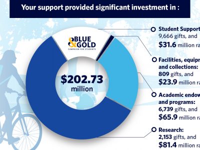 infographic for the Blue & Gold university appeal campaign for UBC